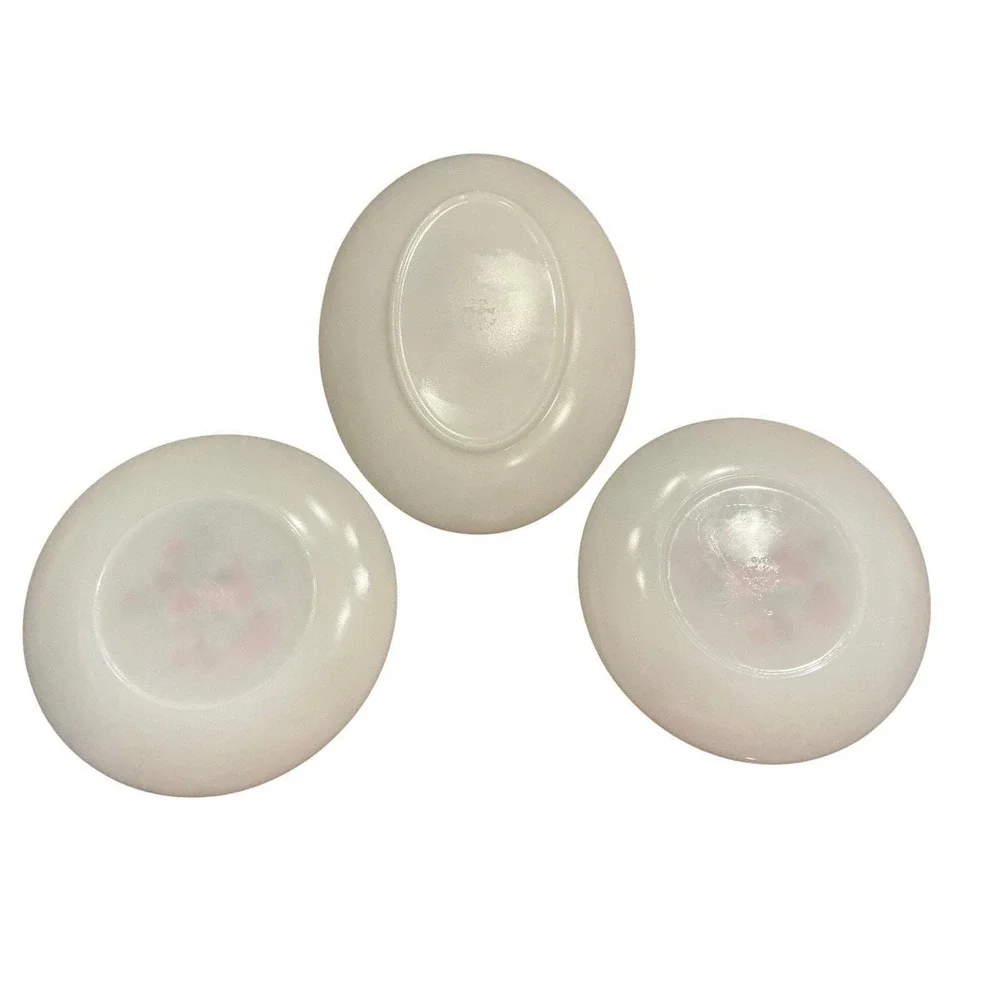 Vintage Fire-King Primrose Milk Glass Plates Set of 3 Anchor‎ Hocking Floral USA